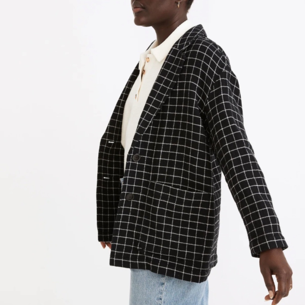 Madewell Waffleback Shaw Blazer in Windowpane